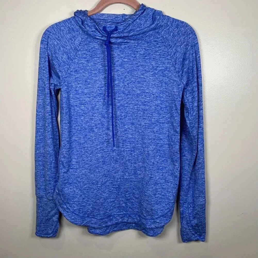 Athleta Uptempo II Hoodie Sweatshirt Size XS Blue Athletic